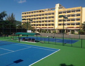 Thi công sân tennis với giảm chấn GRANDSLAM với sơn cao cấp DecoTurf